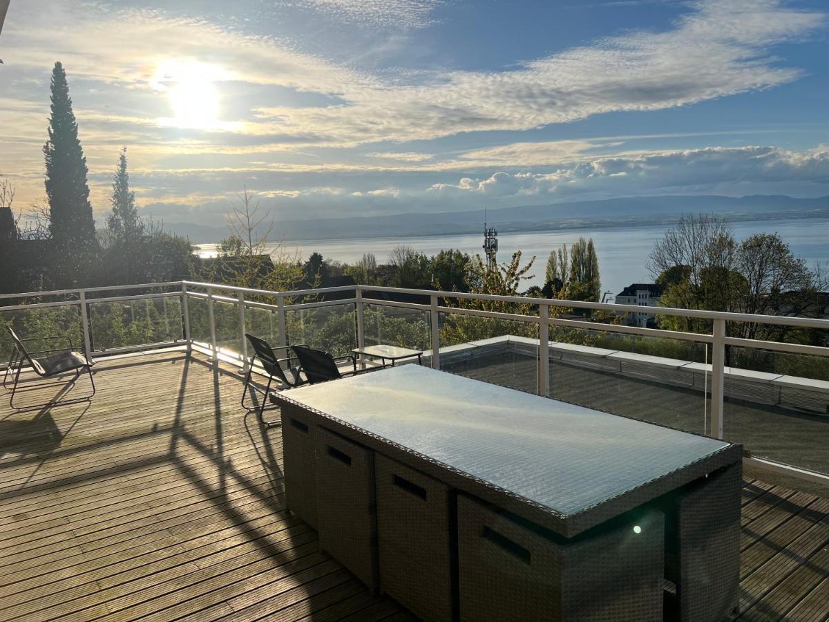 Leman Panoramique Avec Terrasse A Deux Pas Du Centre-Ville 埃维昂莱班 外观 照片