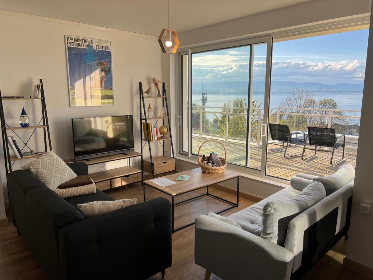 Leman Panoramique Avec Terrasse A Deux Pas Du Centre-Ville 埃维昂莱班 外观 照片