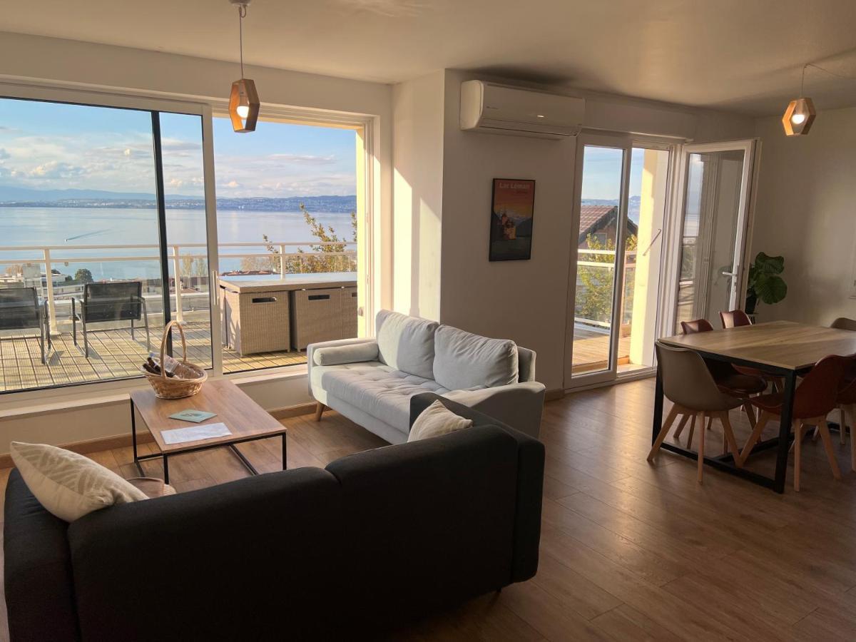 Leman Panoramique Avec Terrasse A Deux Pas Du Centre-Ville 埃维昂莱班 外观 照片